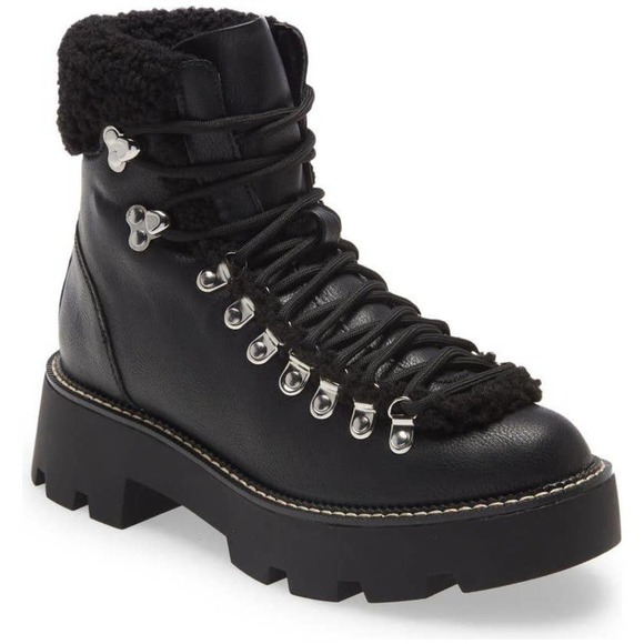 New COOL PLANET BY STEVE MADDEN Black Paris Cyclone Winter Hiker’s Boot Size 7 - Picture 1 of 12
